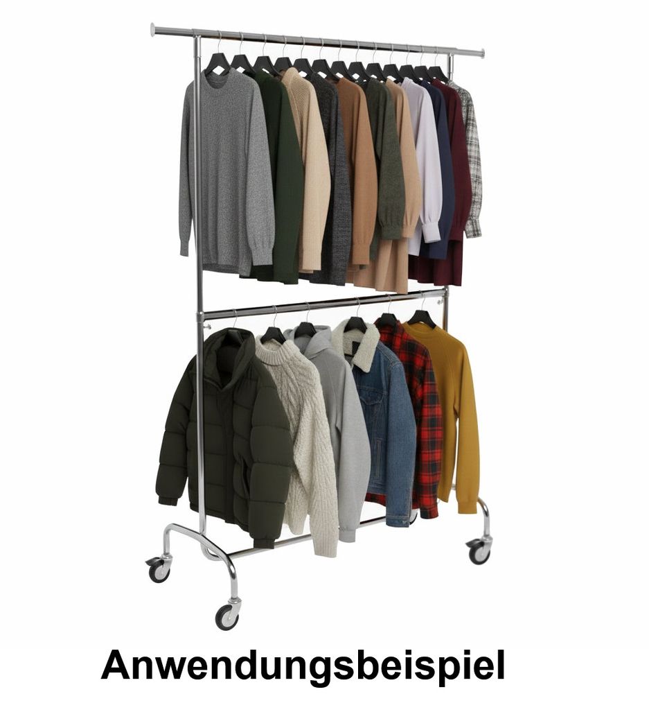 Konfektionsständer mit Zwischenstange B=143 cm
