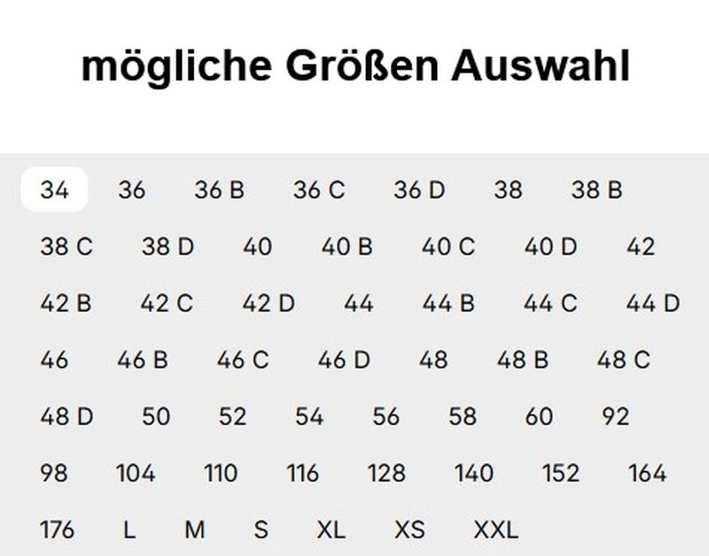 Größenreiter für Bademode
