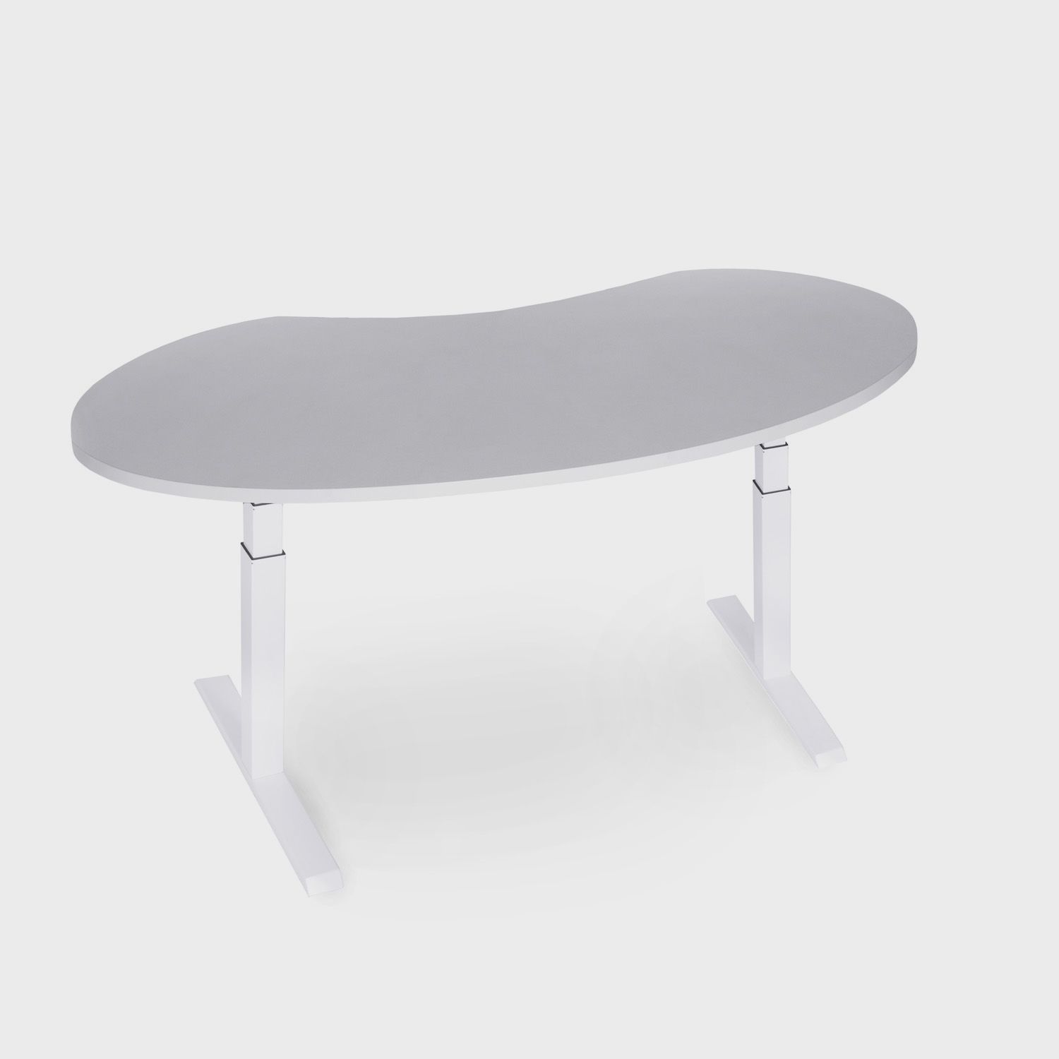 Elektrisch Höhenverstellbarer Schreibtisch - Tischplatte in Nierenform