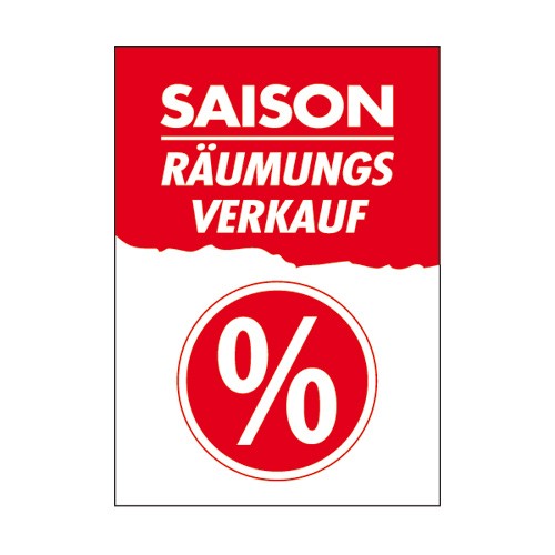 ra-schi-6640-0-603-17 Rahmenschild " Saison Räumungsverkauf " DIN A4