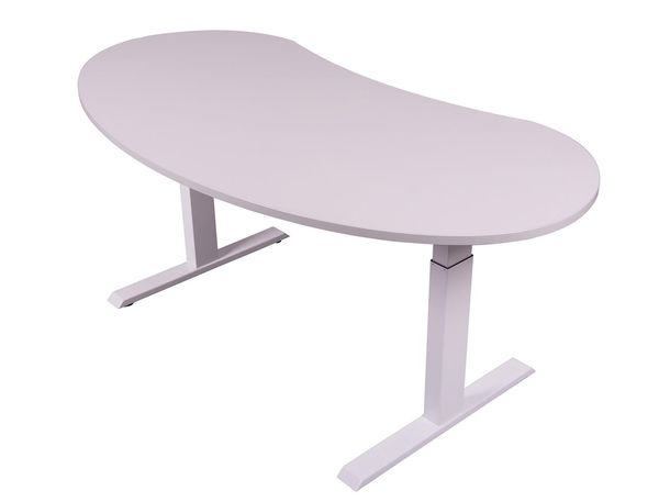 Elektrisch Höhenverstellbarer Schreibtisch - Tischplatte in Nierenform