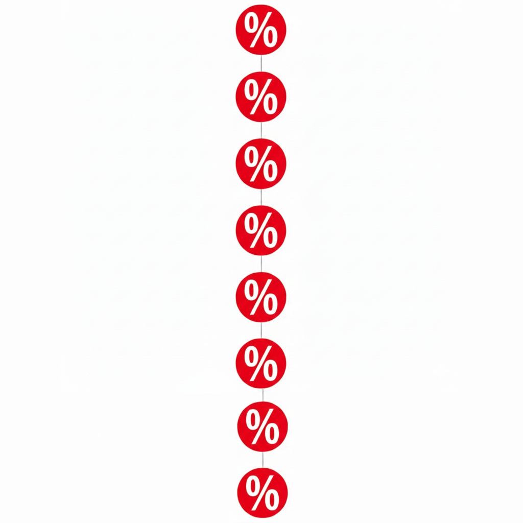 Kette doppelseitig "%" Kreise - 2 m lang