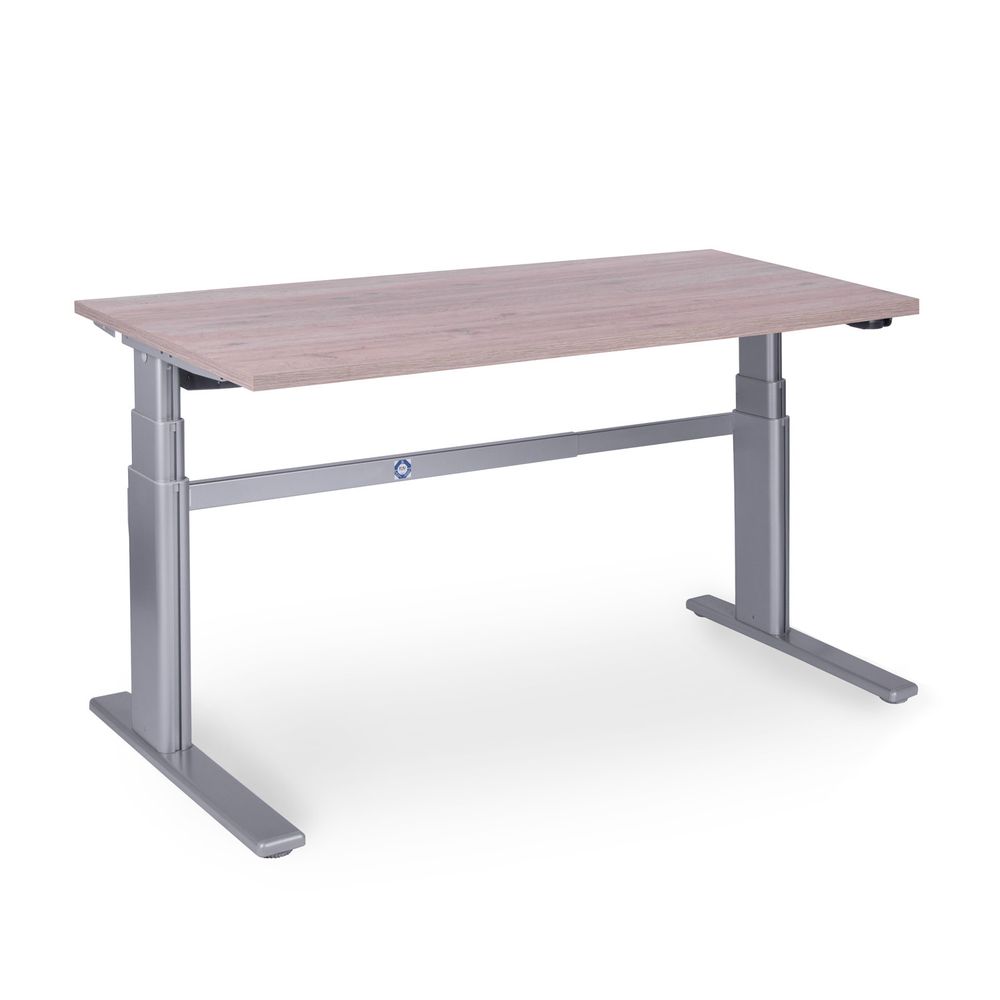 Elektrisch Höhenverstellbarer Schreibtisch - Alu silber Tischgestell