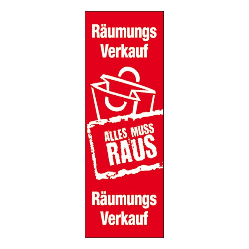 Plakat  " Räumungs Verkauf ALLES MUSS RAUS "